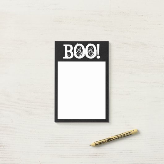 Zwart-witte halloween noten post-it® notes (Op bureau)