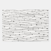 Zwart-witte halloween Spiders Bats Pattern Inpakpapier Vel (Voorkant 3)