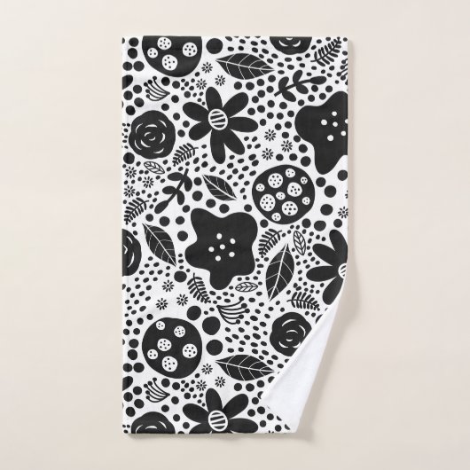 Zwart-witte handdoekset bad handdoek (Handdoek)