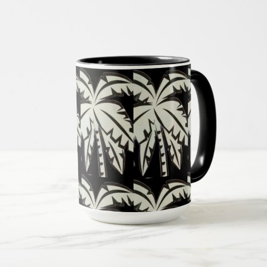 Zwart-witte handpalmen digitaal mok (Voorkant rechts)