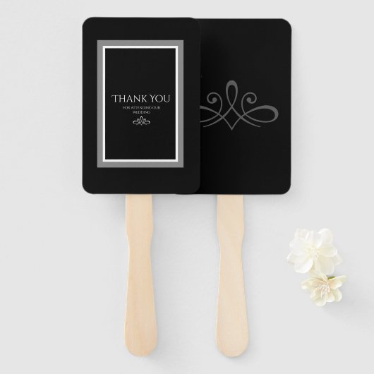 Zwart-witte handventilator handwaaier (Voorkant en achterkant)