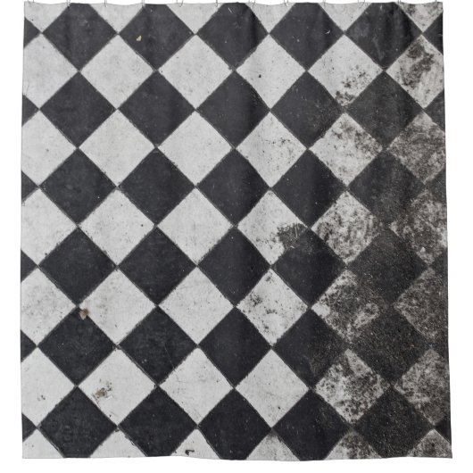 Zwart-witte harlequin douchegordijn (Voorkant)