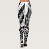 Zwart-witte Harlequin Leggings (Achterkant)