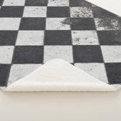 Zwart-witte harlequin sherpa deken (3/4)