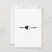 Zwart-witte harten bruiloft dank u bedankkaart (Achterkant)