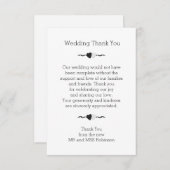 Zwart-witte harten bruiloft dank u bedankkaart (Voorkant / Achterkant)