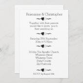 Zwart-witte harten bruiloft uitnodiging (Voorkant / Achterkant)