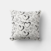 Zwart-witte harten kwekerij kussen (Voorkant)
