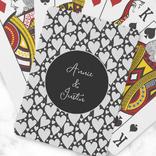 Zwart Witte Hartjes Valentijn Koppel Namen Pokerkaarten
