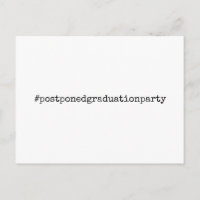 Zwart & Witte Hashtag Uitgestelde Afstudeerfeest