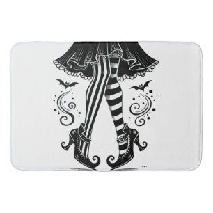 Zwart & Witte Heksenbenen Whimsical Halloween Fees Badmat