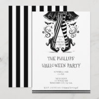 Zwart & Witte Heksenbenen Whimsical Halloween Fees
