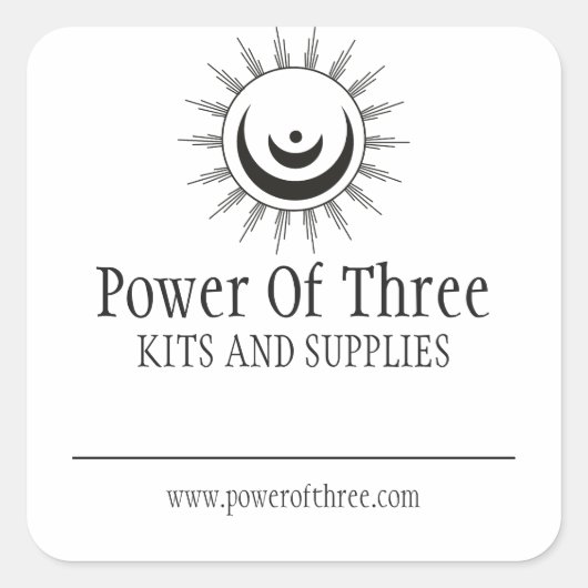 Zwart-witte hekserij levert productlabels vierkante sticker (Voorkant)