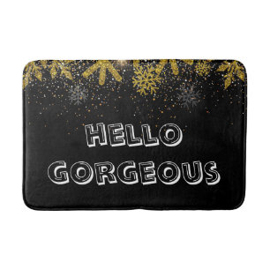 Zwart & Witte "Hello Gorgeous" Borstelletter Thema Badmat