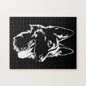 Zwart-witte herder legpuzzel (Horizontaal)