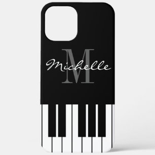 Zwart-witte het monogramiPhone 7 van pianosleutels iPhone 12 Pro Max Hoesje