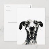 Zwart-witte hippet | Cute Greyhound Briefkaart (Voorkant / Achterkant)