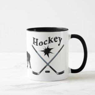 Zwart-witte Hockey-Mokken Geen minimum of in BULK Mok
