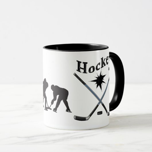 Zwart-witte Hockey-Mokken Geen minimum of in BULK Mok (Voorkant rechts)
