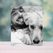 Zwart-witte hond foto acryl bord (Neutraal)