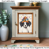 Zwart-witte hond, garenbal Pet CY1 Decoupage Tissuepapier