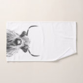 Zwart-witte hooglandkoe bad handdoek (Handdoek)