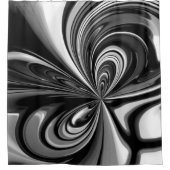 Zwart-witte horizon douchegordijn (Voorkant)