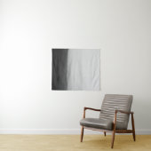 Zwart-witte horizon lijnen wandkleed (In Situ (horizontaal))