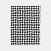 Zwart-witte houndstooth fleece deken (Voorkant)