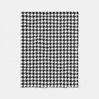 Zwart-witte houndstooth fleece deken
