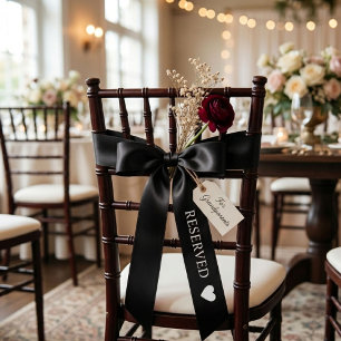 Zwart & Witte Huwelijk Gereserveerd Lint