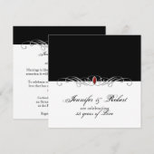 Zwart-Witte Huwelijksjubileum met Robijn Accent Kaart (Voorkant / Achterkant)