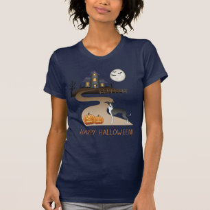 Zwart-Witte Iggy En Halloween Spokenhuis T-shirt