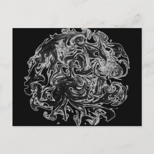 Zwart-witte inkt briefkaart (Voorkant)