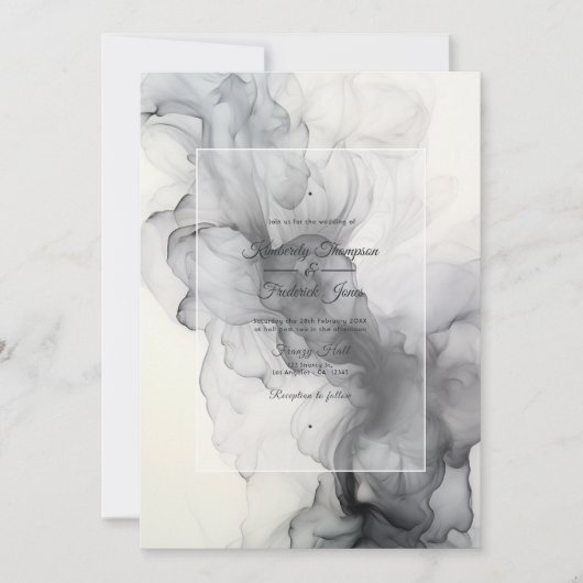 Zwart-witte inkt bruiloft kaart (Voorkant)