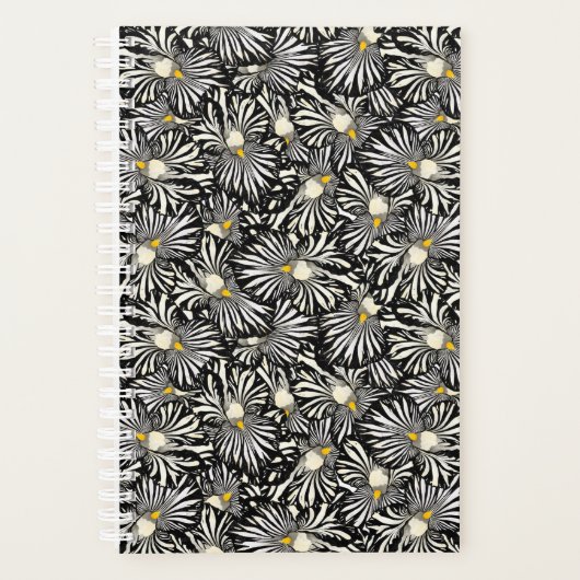 Zwart-witte irisbloem planner (Voorkant)