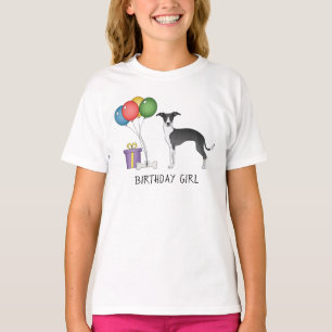 Zwart-Witte Italiaanse Greyhound - Verjaardagsmeis T-shirt