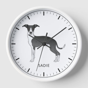 Zwart-witte Italiaanse Windhond Met Aangepaste Tek