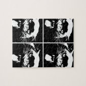 Zwart-witte jaguar legpuzzel (Horizontaal)