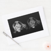 Zwart-witte jaguar rechthoekige sticker (Envelop)