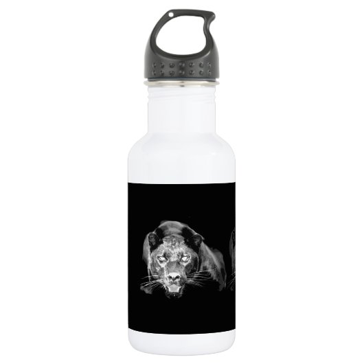Zwart-witte jaguar waterfles  (Voorkant)