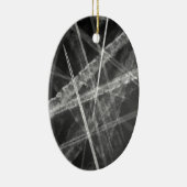 Zwart-witte Jet Trails Keramisch Ornament (Rechts)