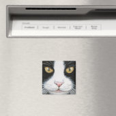 Zwart-witte kat #1 magneet (Insitu (Vaatwasser))