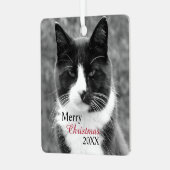 Zwart-witte kat  metalen ornament (Voorkant links)