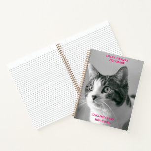 Zwart-witte kat notitieboek