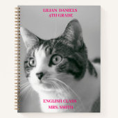 Zwart-witte kat notitieboek (Voorkant)