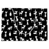 Zwart-witte kat silhouet groot cadeauzakje (Achterkant)