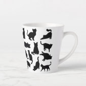 Zwart-witte kat silhouetten latte Mok (Rechts)
