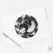 Zwart-witte kat Stickers (Envelop)
