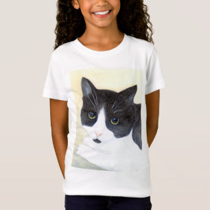 Zwart-witte kat t-shirt